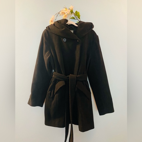 Wool coat | winter wool jacket | belted coat | black wool - Picture 2 of 7